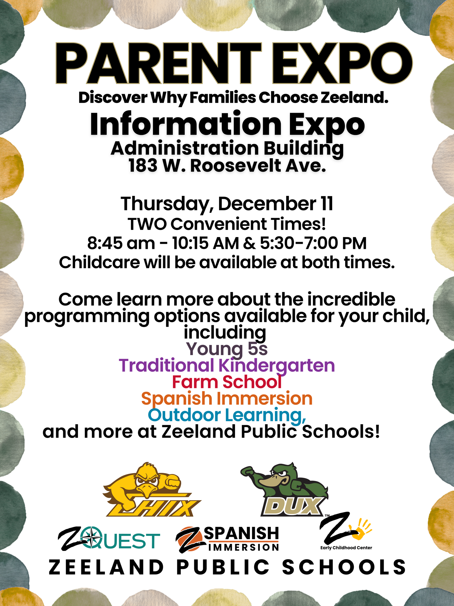 Parent Expo December 11 at Admin Building